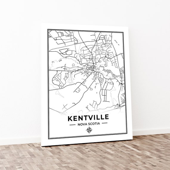 Map Of Kentville Nova Scotia Kentville Map Print Map Of Kentville Nova Scotia Black & | Etsy Denmark