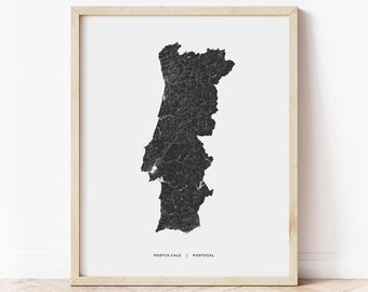 Portugal Map Print | Map of Portugal | Digital Download