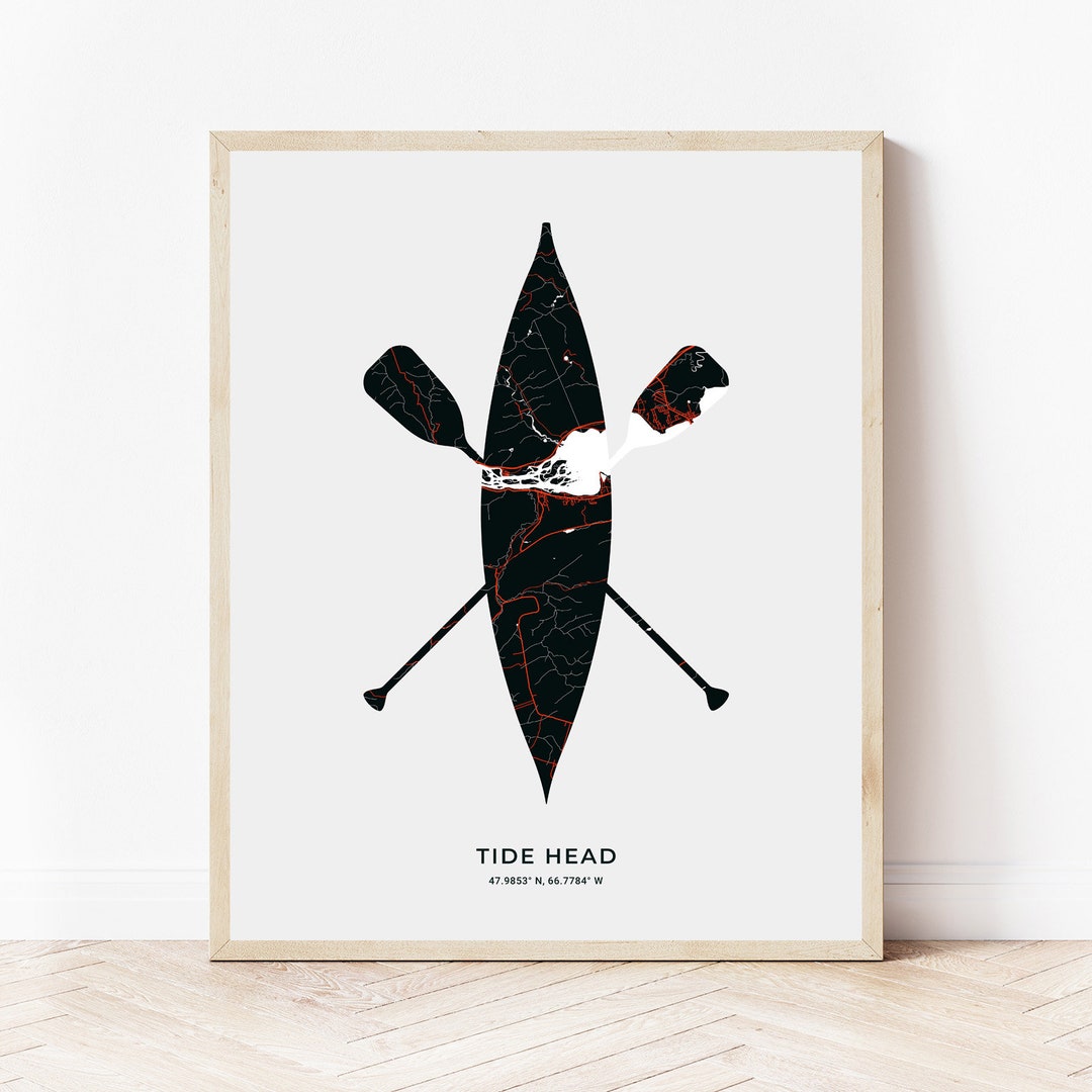 Tide Head Canoe Print Map of Tide Head New Brunswick Digital Download