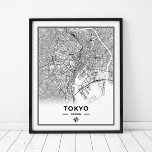 Tokyo Map Print | Map of Tokyo Japan | Digital Download