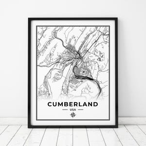 Cumberland Map Print | Map of Cumberland Maryland | Digital Download