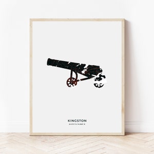 Kingston Cannon Print | Map of Kingston Ontario | Digital Download