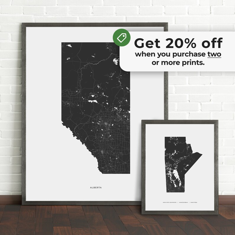 Alberta Heritage Map Print Map of Alberta Digital Download image 5