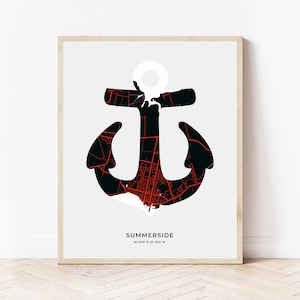 Summerside Anker Druck | Karte von Summerside Prince Edward Island | Digitaler Download