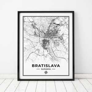 Bratislava Map Print | Map of Bratislava Slovakia | Digital Download