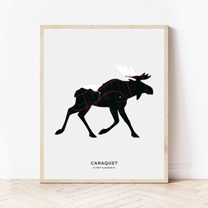 Caraquet Elch Print | Karte von Caraquet New Brunswick | Digitaler Download