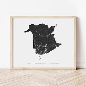 New Brunswick erfgoed kaart afdrukken | Kaart van New Brunswick | Digitaal downloaden