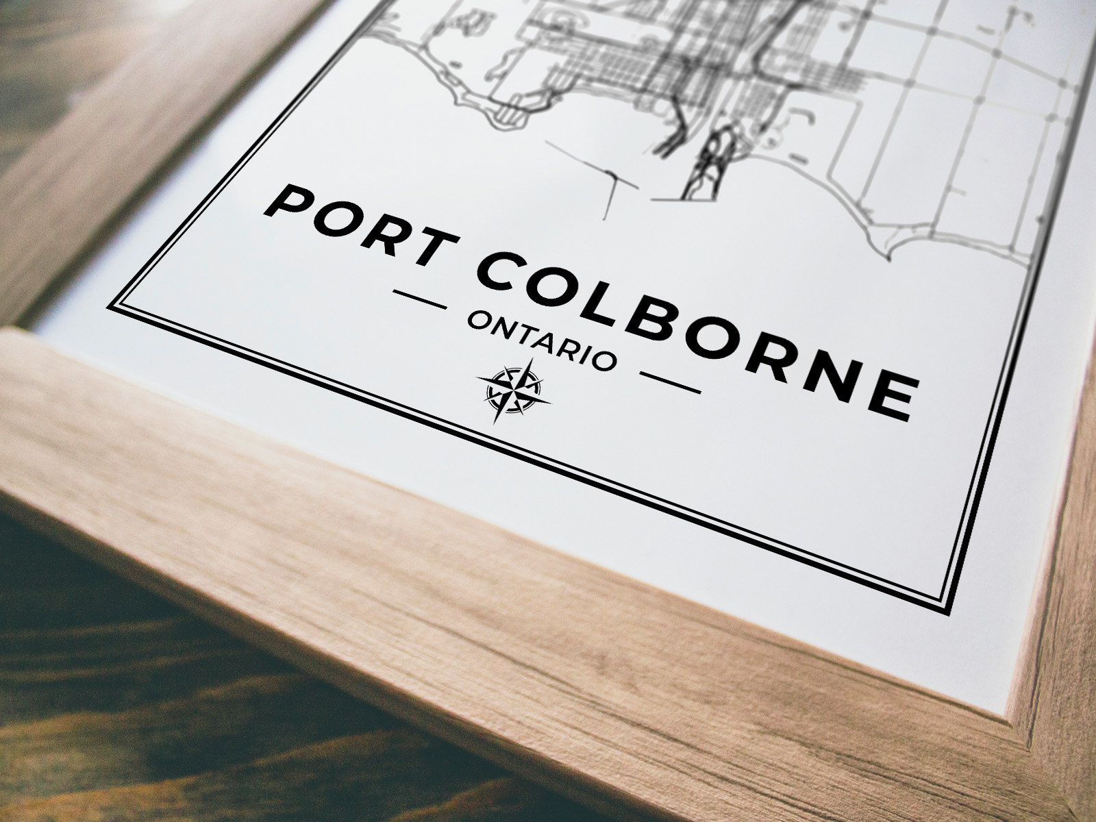 Port Colborne Map Print Map Of Port Colborne Ontario Black White Il H28f 