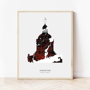 Kingston Town Hall Print | Map of Kingston Ontario | Digital Download