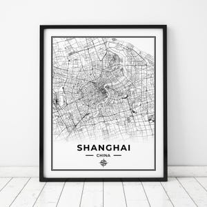 Shanghai Map Print | Map of Shanghai China | Digital Download