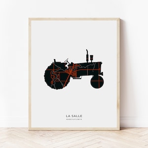 La Salle Tractor Print | Map of La Salle Manitoba | Digital Download
