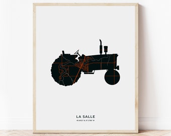 La Salle Tractor Print | Map of La Salle Manitoba | Digital Download