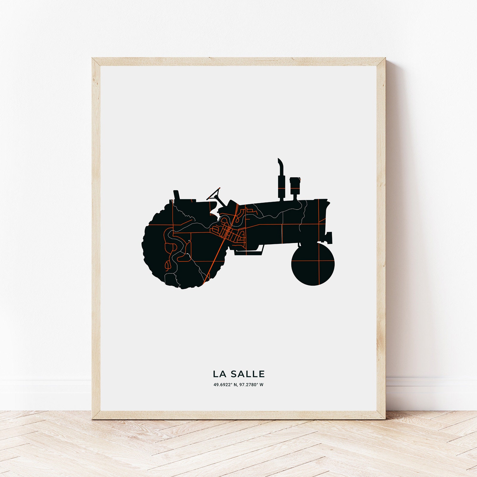 La Salle Traktor Druck | Karte von La Salle Manitoba | Digitaler Download