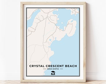 Crystal Crescent Beach Map Print | Map of Crystal Crescent Beach