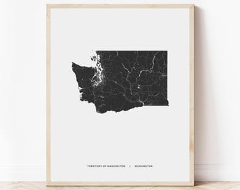 Washington Map Print | Map of Washington | Digital Download