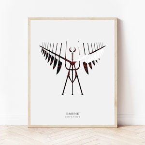 Barrie Spirit Catcher Map Print | Map of Barrie Ontario | Black & White | Digital Download