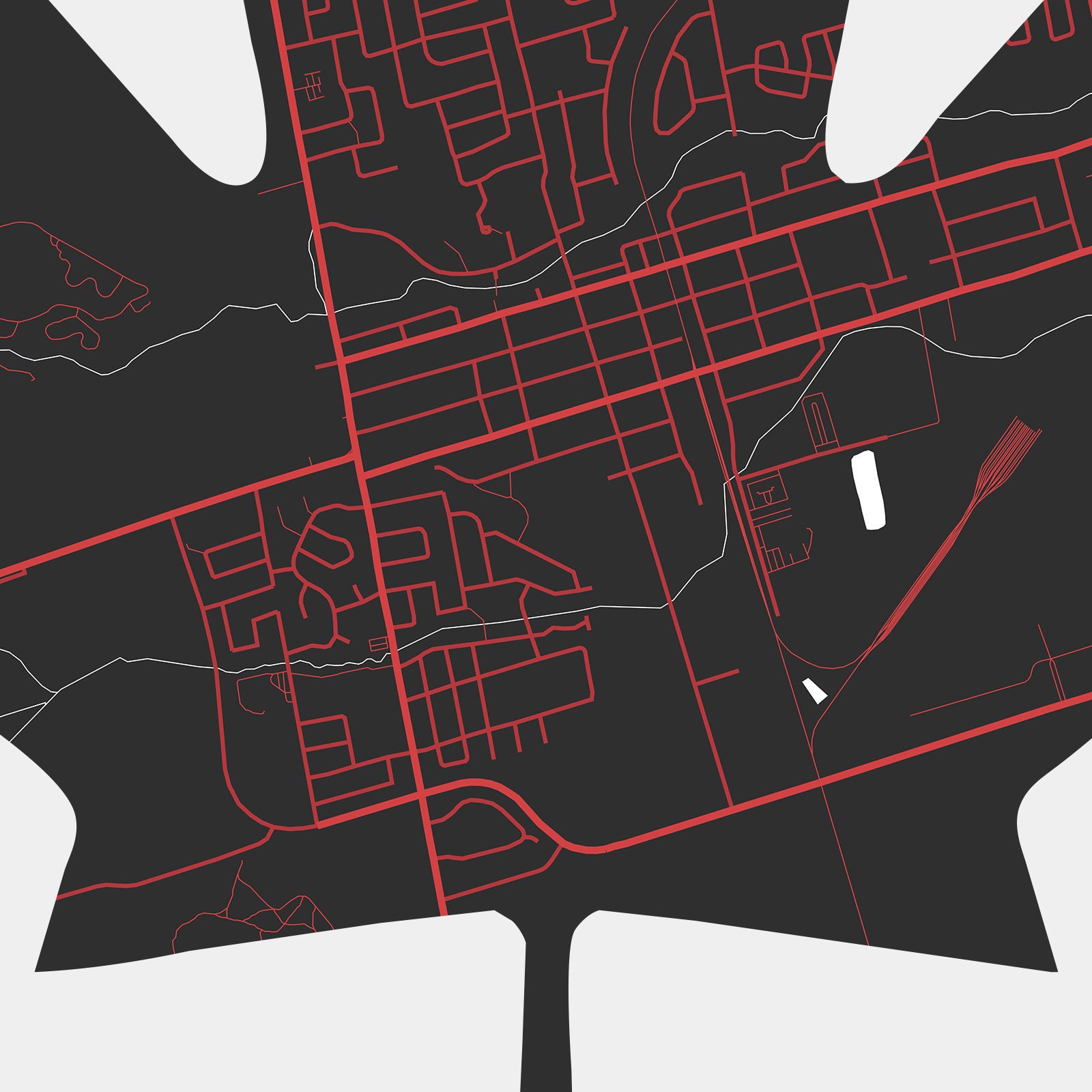 Alliston Maple Leaf Print Map of Alliston Ontario Etsy