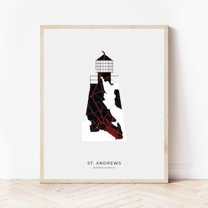 Saint Andrews Leuchtturm Print | Karte von Saint Andrews New Brunswick | Digitaler Download