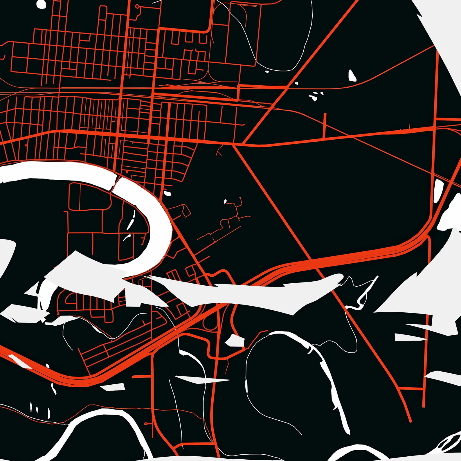 Portage La Prairie Beaver Print Map of Portage La Prairie Etsy