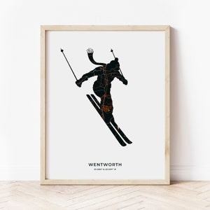 Wentworth Downhill Skier Print | Map of Wentworth Nova Scotia | Digital Download