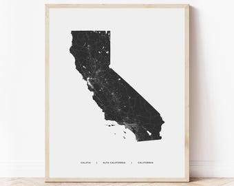 California Map Print | Map of California | Digital Download