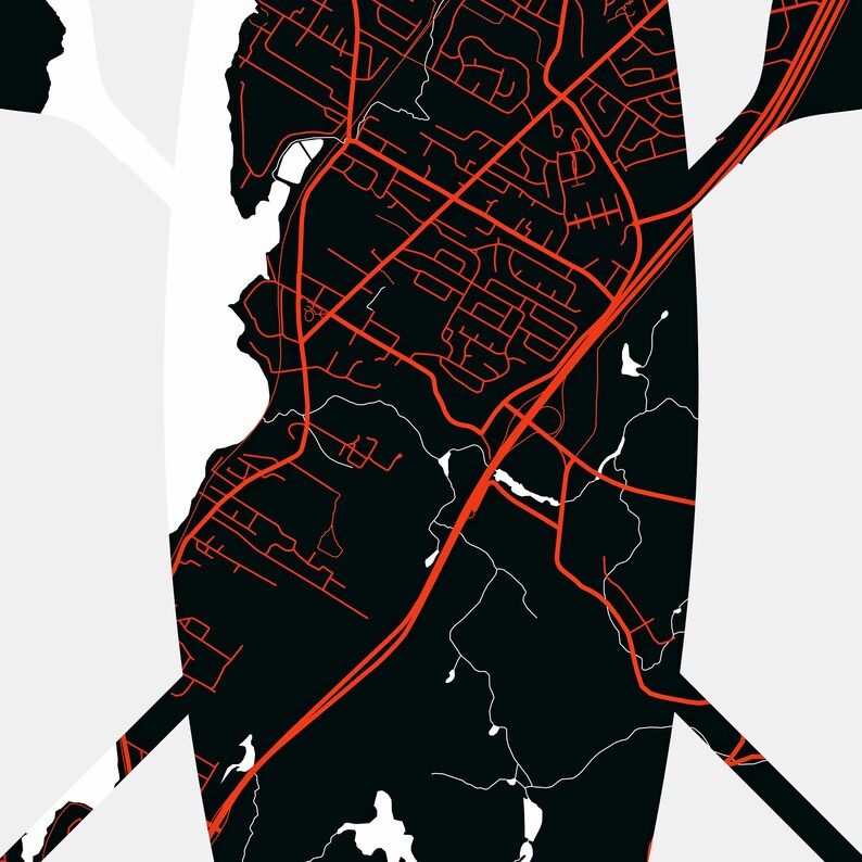 Rothesay Map Rothesay Canoe Print | Map of Rothesay New Brunswick | Digital Download ...