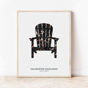 Haliburton Highlands Adirondack Print | Map of Haliburton Highlands Ontario | Digital Download