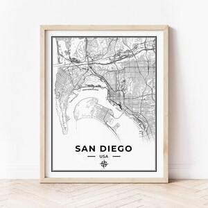 San Diego Map Print | Map of San Diego California | Digital Download