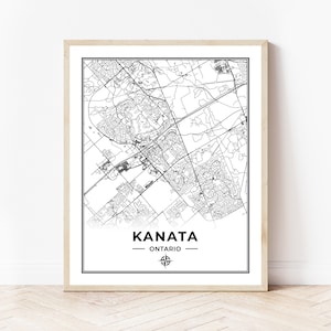 Kanata Map Print | Karte von Kanata | Schwarz & Weiß | Digitaler Download