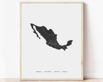 Mexico Map Print | Map of Mexico | Digital Download