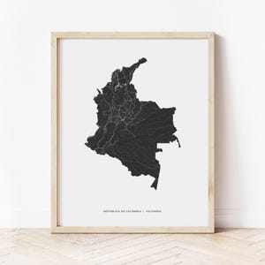 コロンビア地図印刷 | コロンビアの地図 コロンビア | デジタルダウンロード