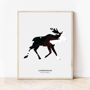 Carbonear Elch Druck | Karte von Carbonear Neufundland | Digitaler Download
