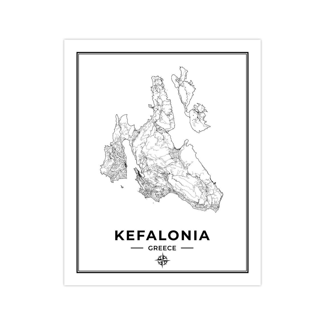 Kefalonia Map.pdf Kefalonia Map Print | Map of Kefalonia Greece | Digital Download - Etsy