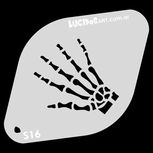 Skeleton Hand Brand New Stencil Cake Deco Body painting washable flexible coffee decor Airbrush (S16)