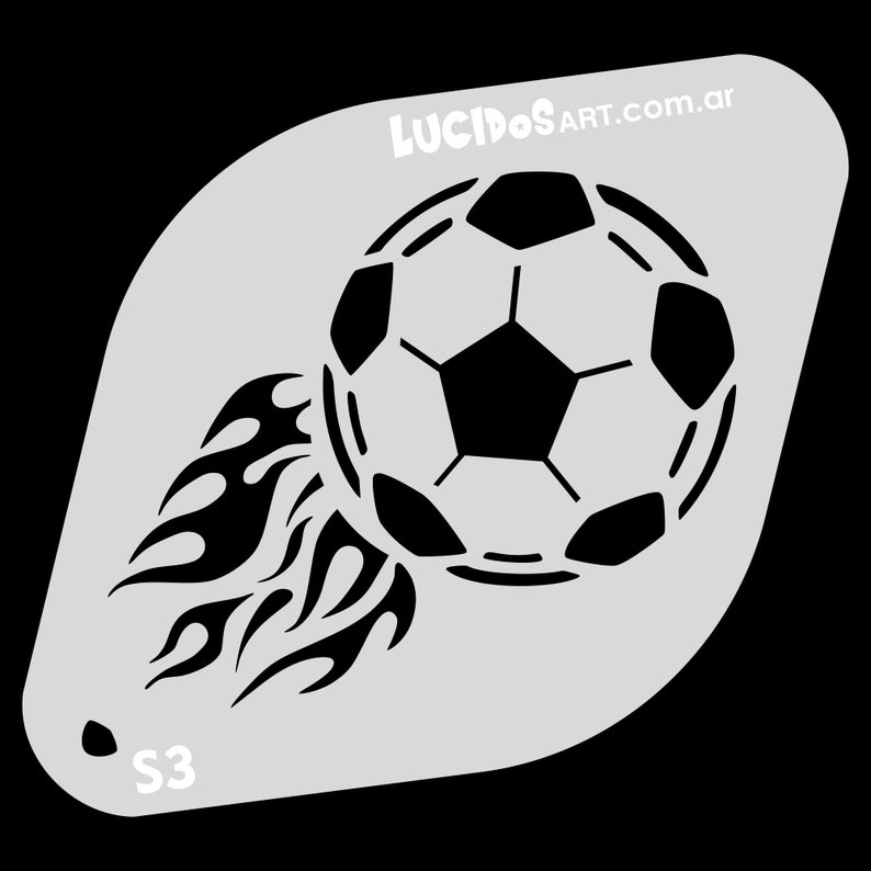 Plantilla Soccer ball lion Set of 10 Brand New Stencil Reusable Body painting car fire spider web D