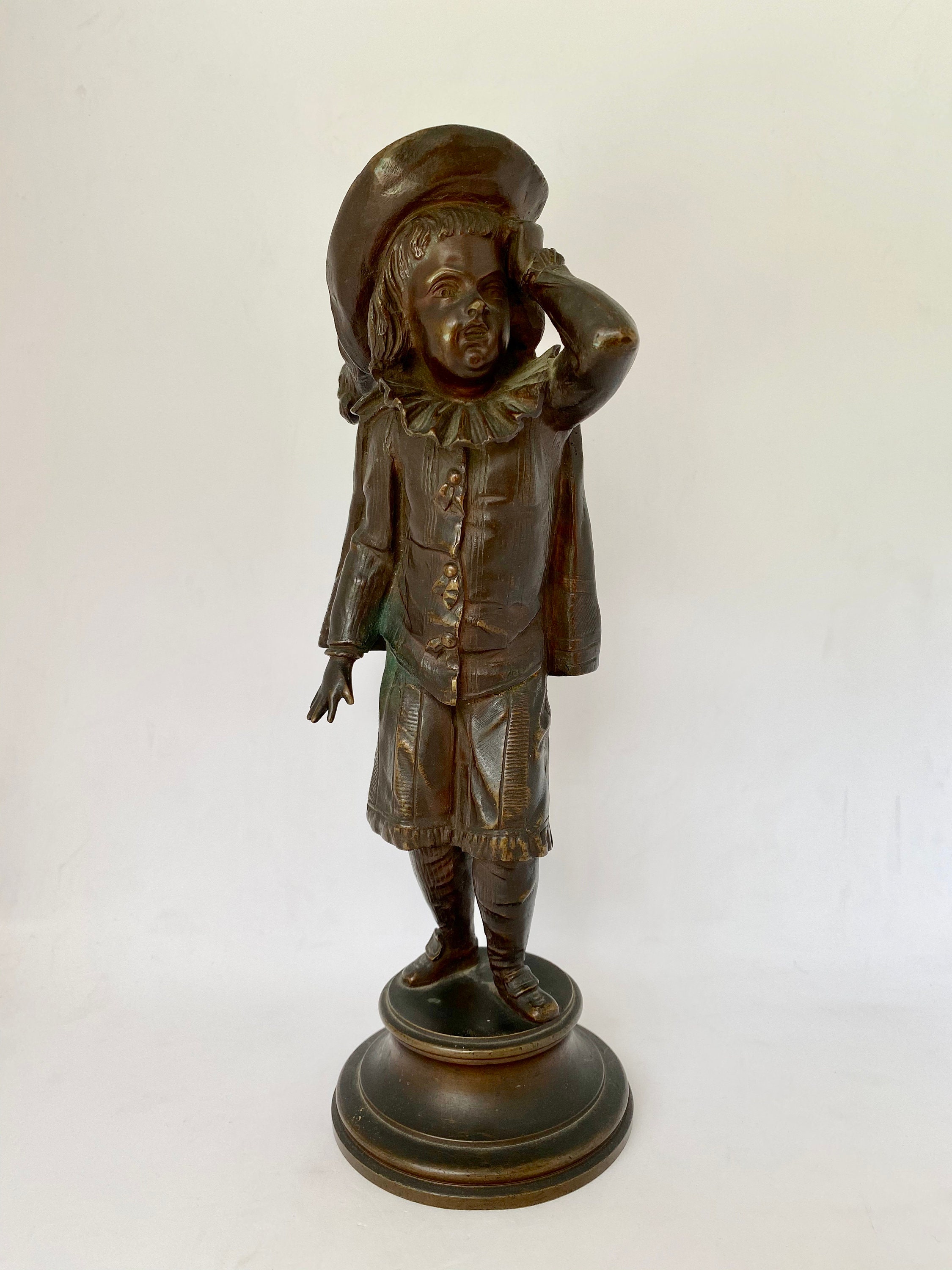 Ragazzo europeo di scultura in bronzo (#1512)