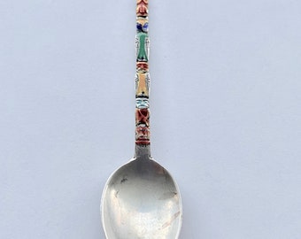 Alaska Totem Pole Sterling Silver and Enamel Souvenir Spoon (#1546)