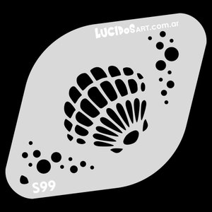 Sea Shell Brand New Stencil Template, Plantilla, Reusable, Body painting, airbrush, cake decor, coffee decor, kids&#39; craft (S99)