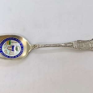 City of Chicago Collectible Sterling Silver and Enamel Souvenir Spoon (#1476)