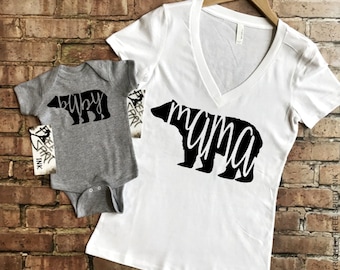 Mama & Baby Bear Shirt Set. Baby Shower Gift. Mama Bear and Baby Bear Shirts. Mothers Day Gift. Mom Daughter shirts. Family Shirts