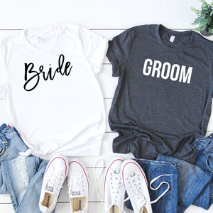 Bride Groom Shirts. Bride Groom Shirt Set. Newlywed Shirts. Honeymoon T-Shirts. Couples Shirt Set. Mr. and Mrs. Shirt. Just Married Shirts image 2