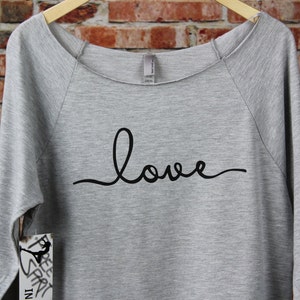 love Shirt. Off The Shoulder T-Shirt. Mom Slouchy Tee. Birthday Gift For Wife. Slouchy T-Shirt. Fiance Shirt. Engagement Shirt