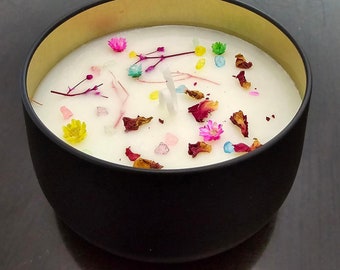 Scented Candle Soy Wax Rose Essential Oils