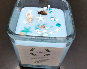Soy Wax Organic Candles Natural Essential Oils. Spa Beach  7onz.
