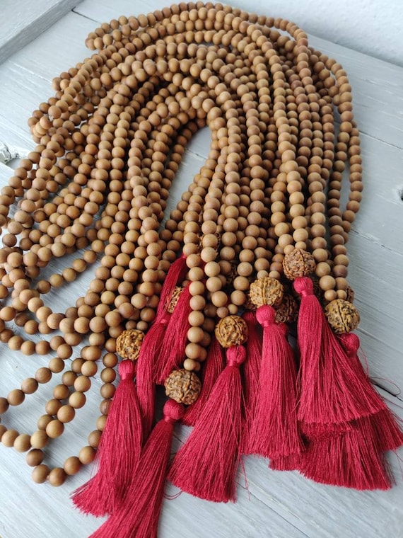 Joy Mala Necklace  108 Rudraksha mala beads, Buddhist prayer beads