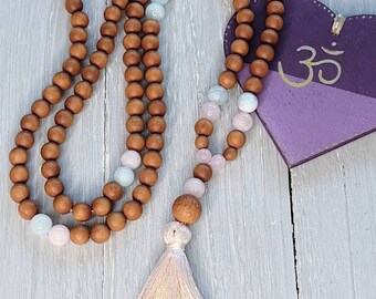PRANAYAMA Mala Necklace, Mala Beads 108, Japa Mala, Meditation Jewellery, Prayer Beads, Sandalwood Mala, Yoga Jewellery, Women's Yoga Gift