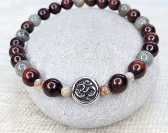 Eaglewood Mala Bracelet, Men's Yoga Labradorite Prayer Beads, Gift for Yoga Lovers