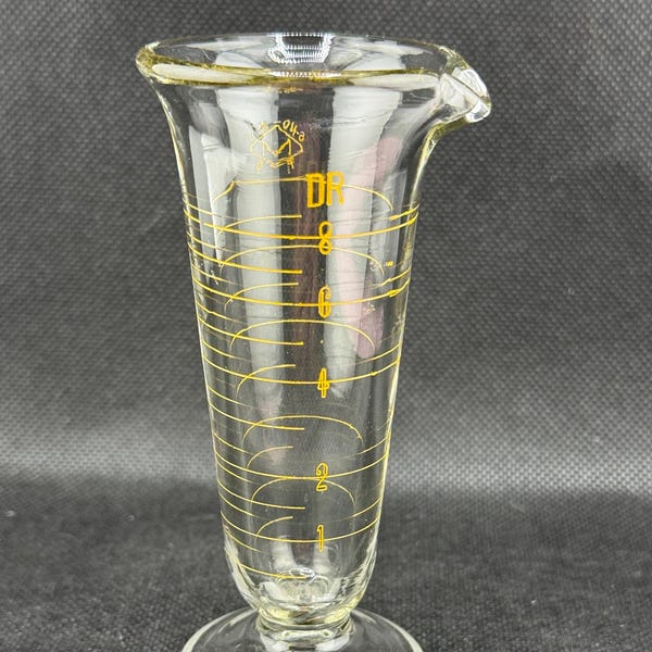 Vintage John M Maris Tapered Apothecary Chemist Beaker Glass Footed