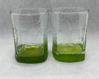 Green Bottom Textured Cocktail Glasses - Set of 2