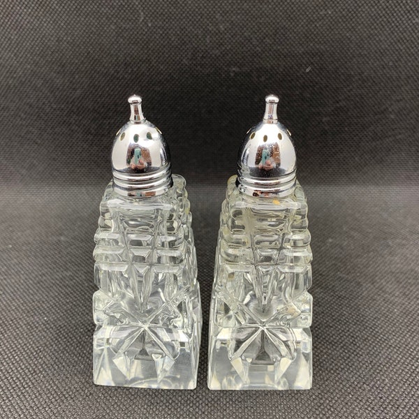 Cut Glass Salt and Pepper Shakers Etsy